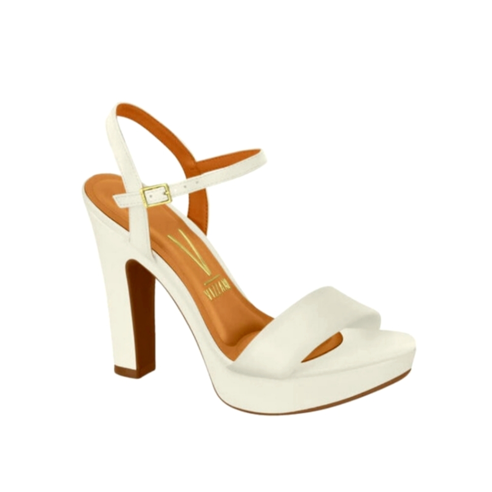 VIZZANO  heel sandals are Color Beige White Good Conditions